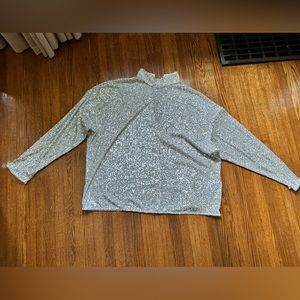 High collar sequin top